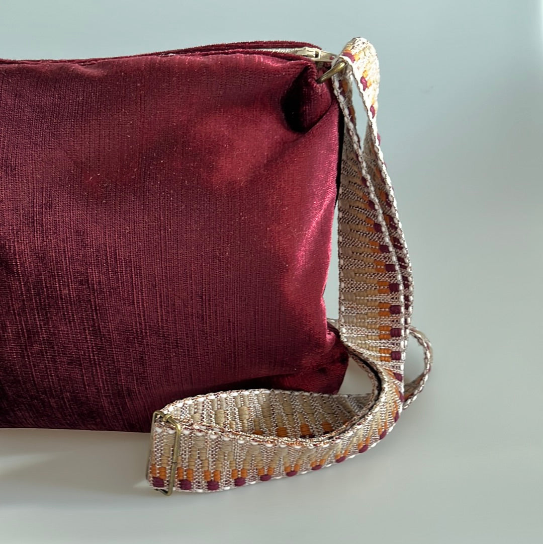 Clutch Velvet Bordeaux Rood