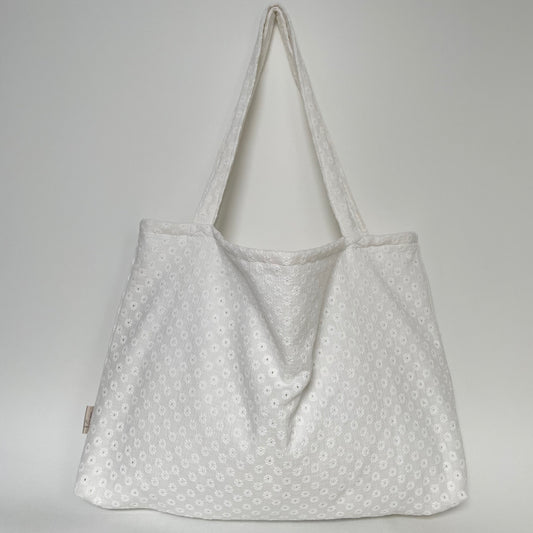 Mom bag Broderie wit
